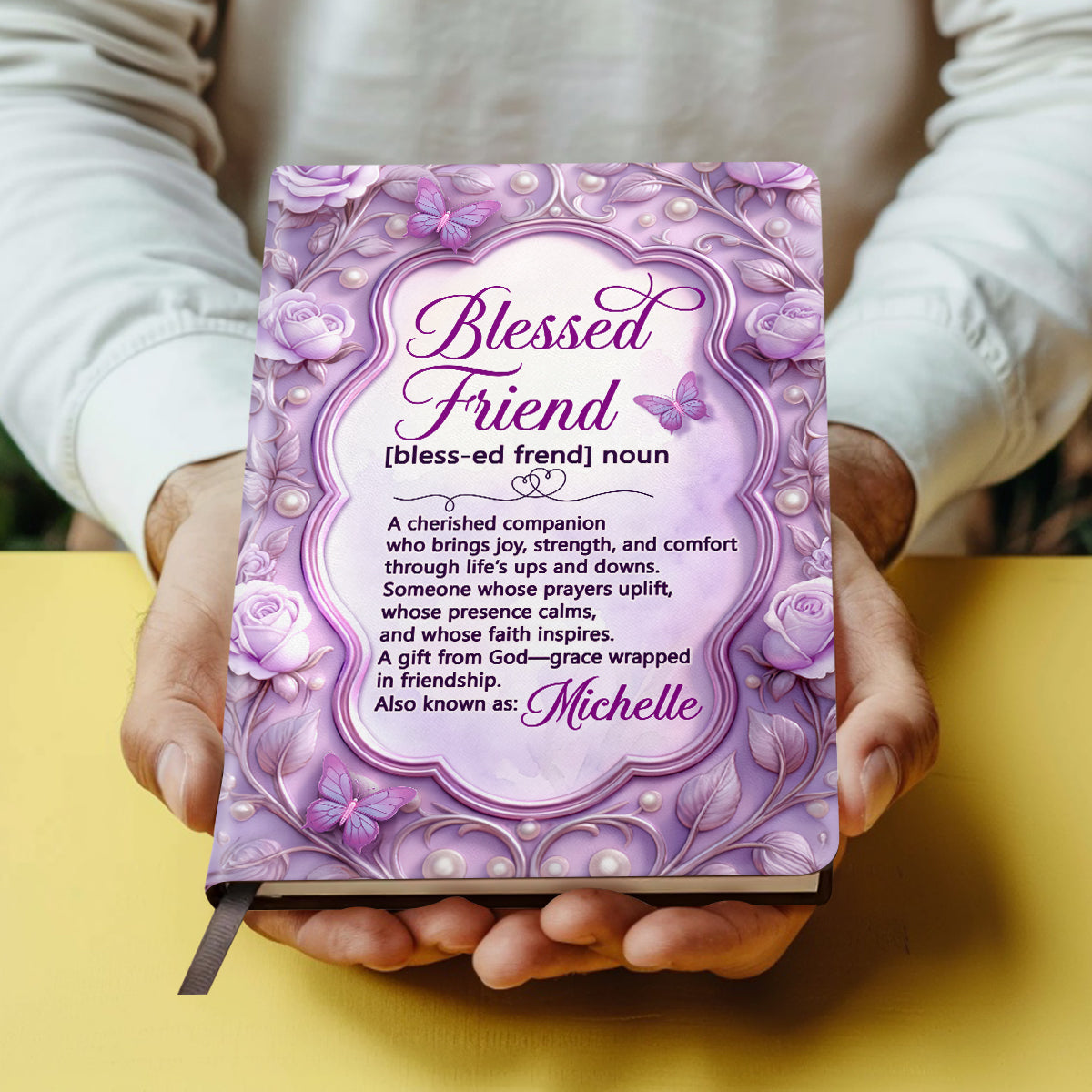 Blessed Friend | Personalized Leather Cover Notebook