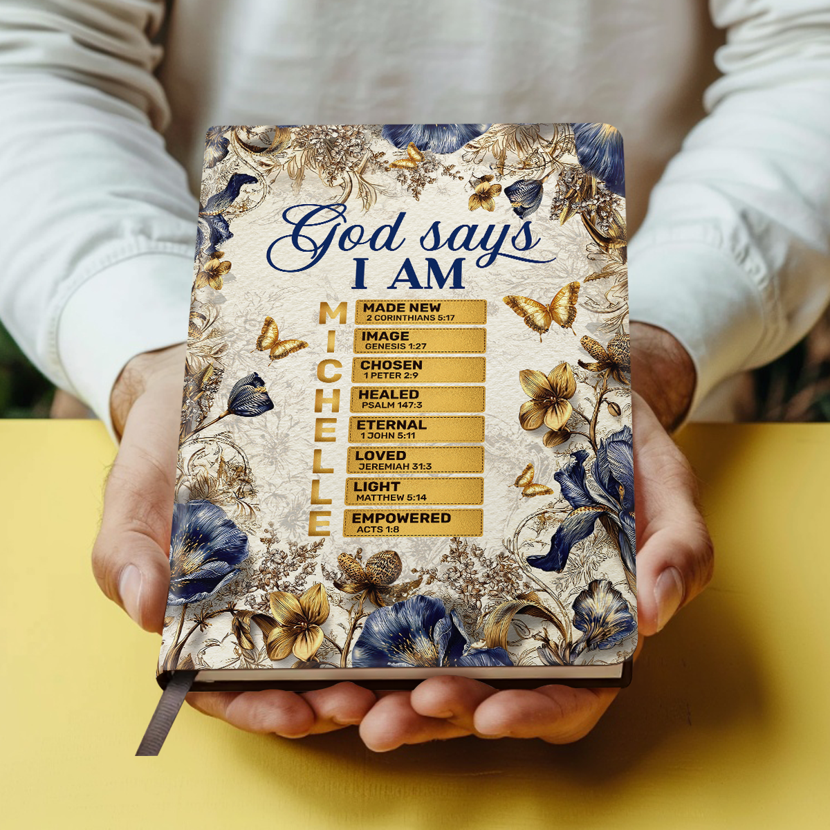 God Says I Am | Personalized Leather Cover Notebook