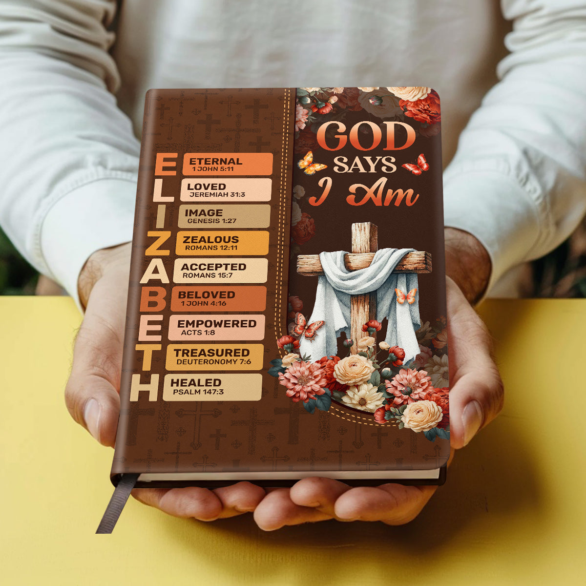 God Says I Am | Personalized Leather Cover Notebook