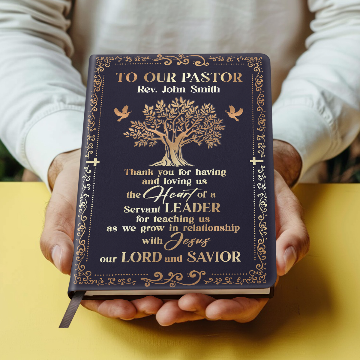 To Our Pastor | Personalized Leather Cover Notebook