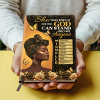 She Who Kneels Before God Can Stand Before Anyone | Personalized Leather Cover Notebook