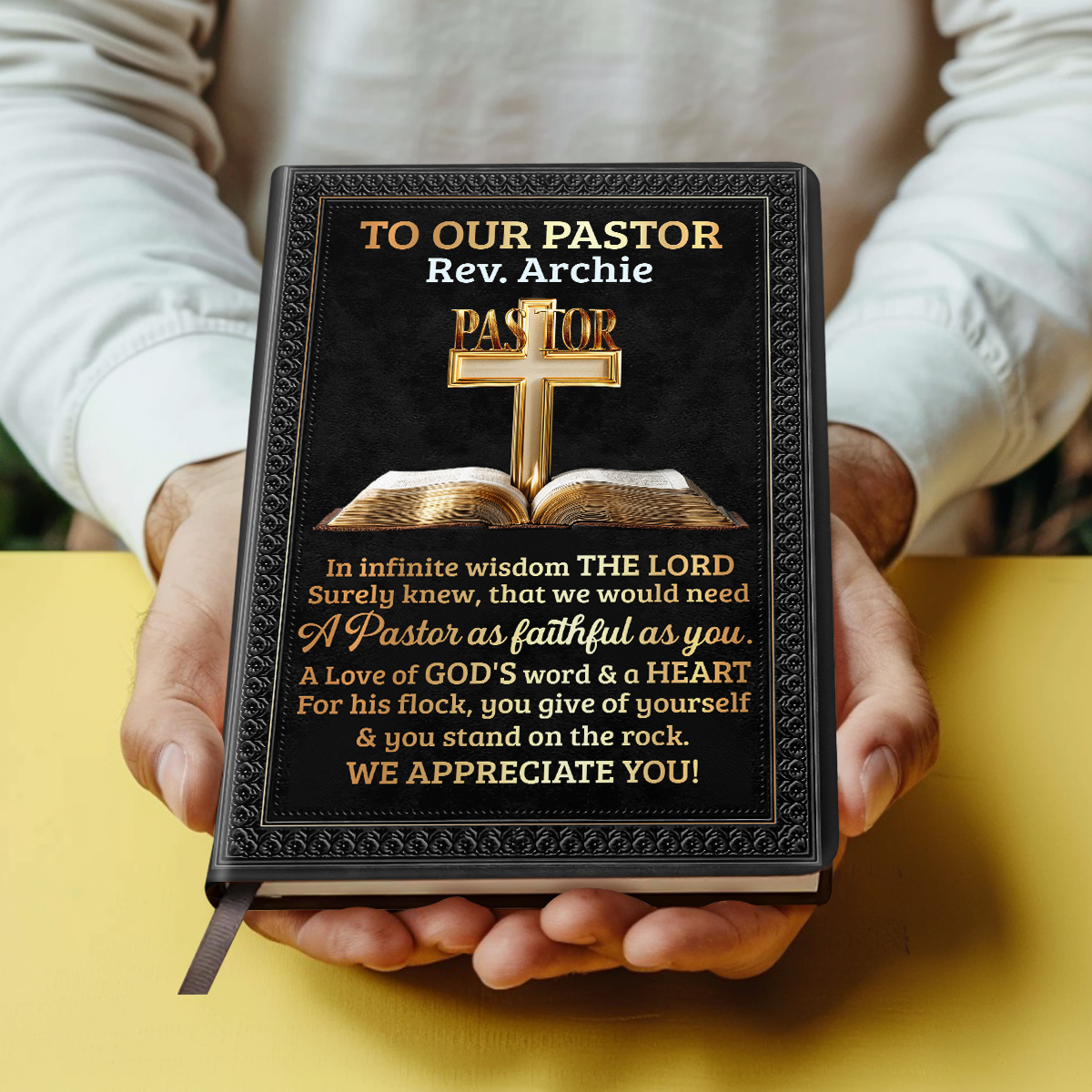 To Our Pastor | Personalized Leather Cover Notebook