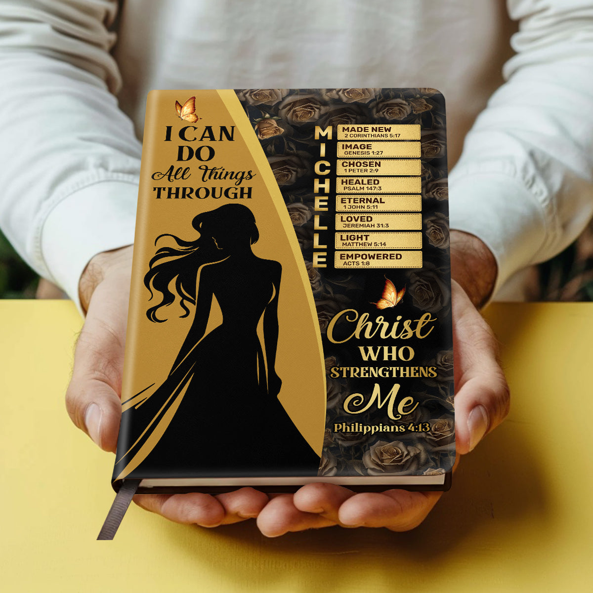 I Can Do All Things Through Christ Who Strengthens Me  | Personalized Leather Cover Notebook