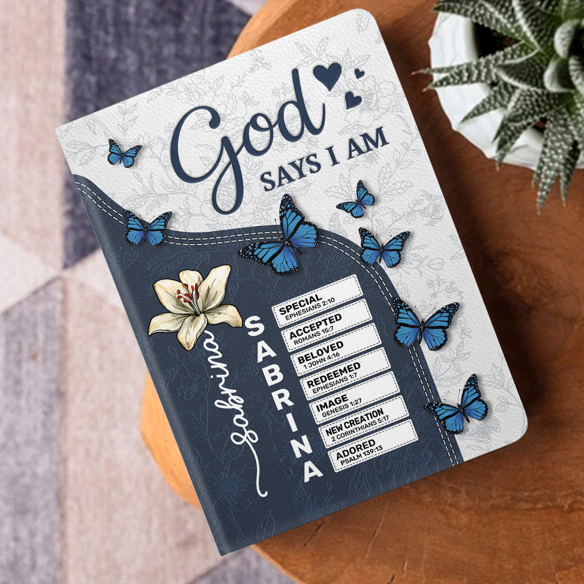 God Says I Am  | Personalized Leather Cover Notebook