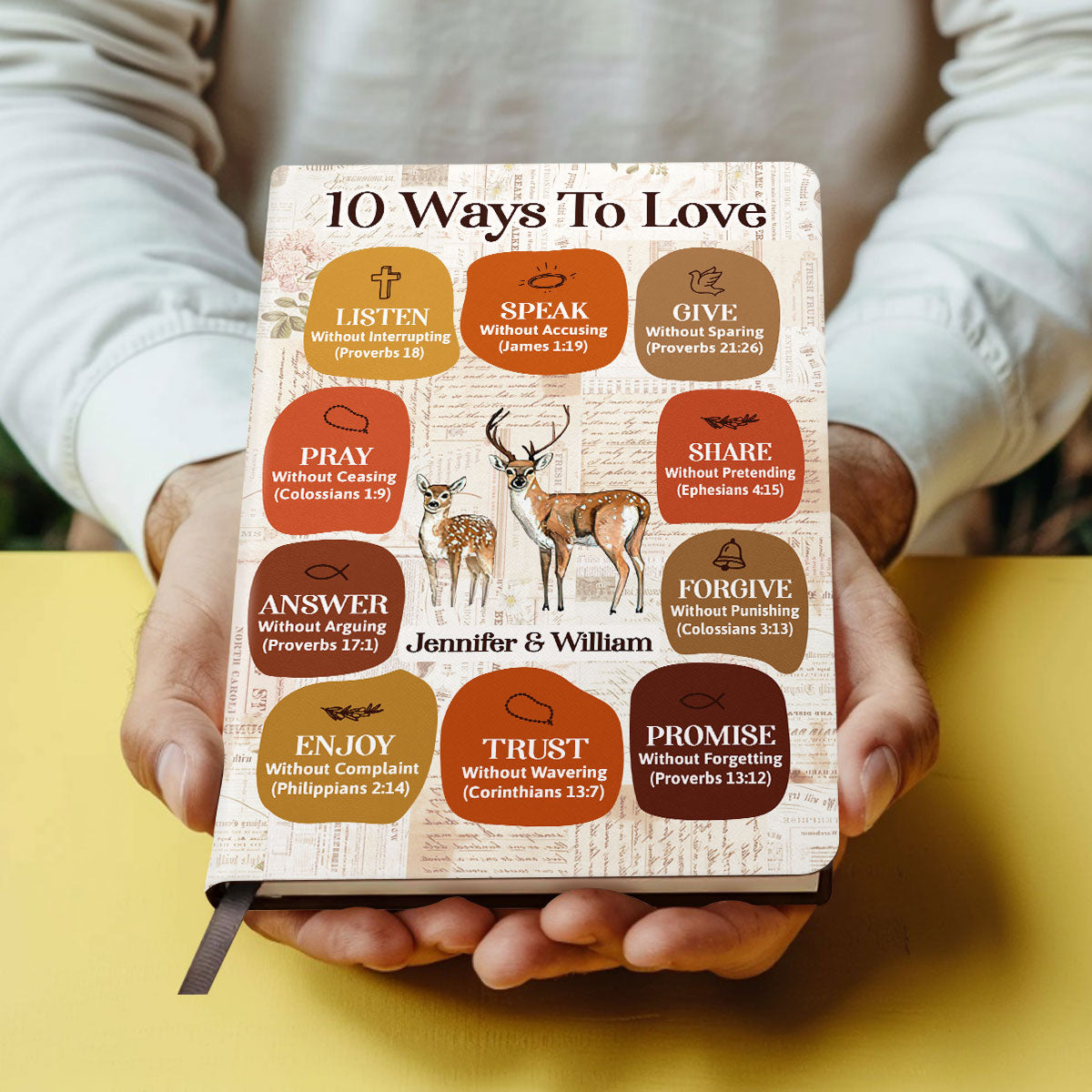 10 Ways To Love | Personalized Leather Cover Notebook