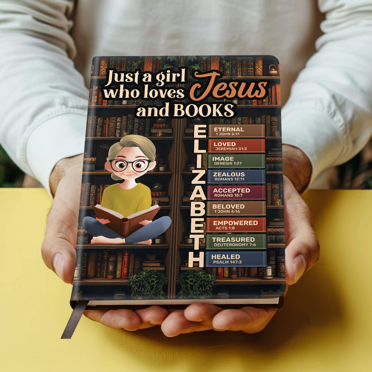Just A Girl Who Loves Jesus And Books  | Personalized Leather Cover Notebook