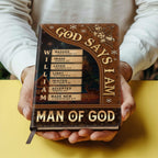 God Says I Am | Personalized Leather Cover Notebook