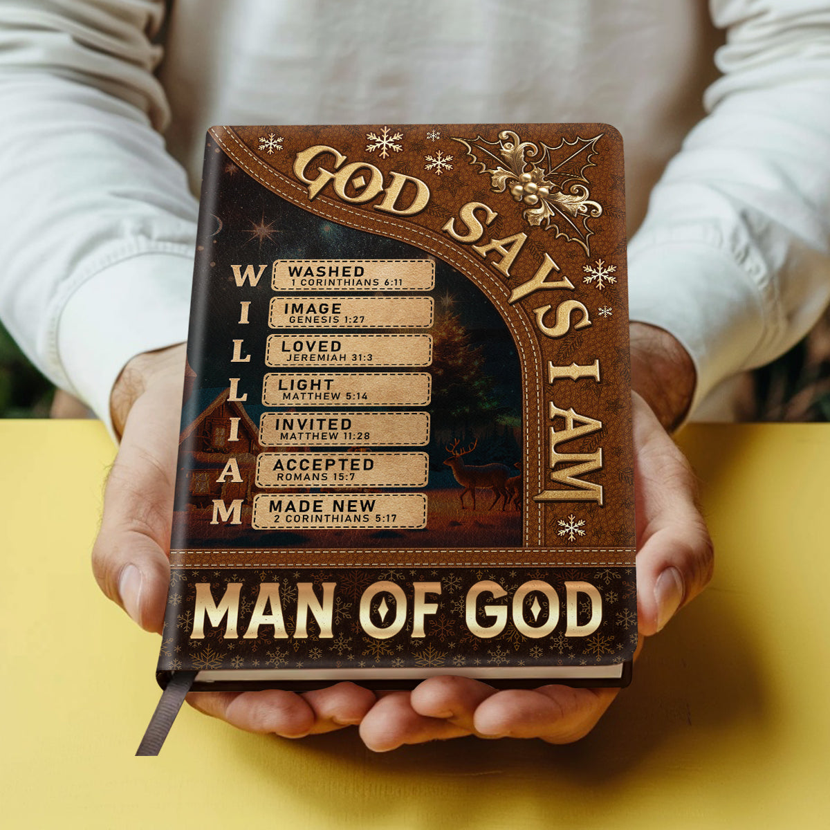 God Says I Am | Personalized Leather Cover Notebook