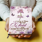 I Can Do All Things Through Christ Who Strengthens Me | Personalized Leather Cover Notebook