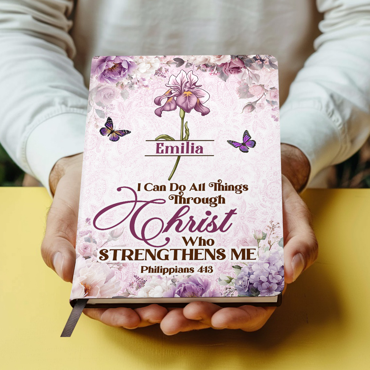 I Can Do All Things Through Christ Who Strengthens Me | Personalized Leather Cover Notebook