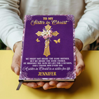 To My Sister In Christ | Personalized Leather Cover Notebook