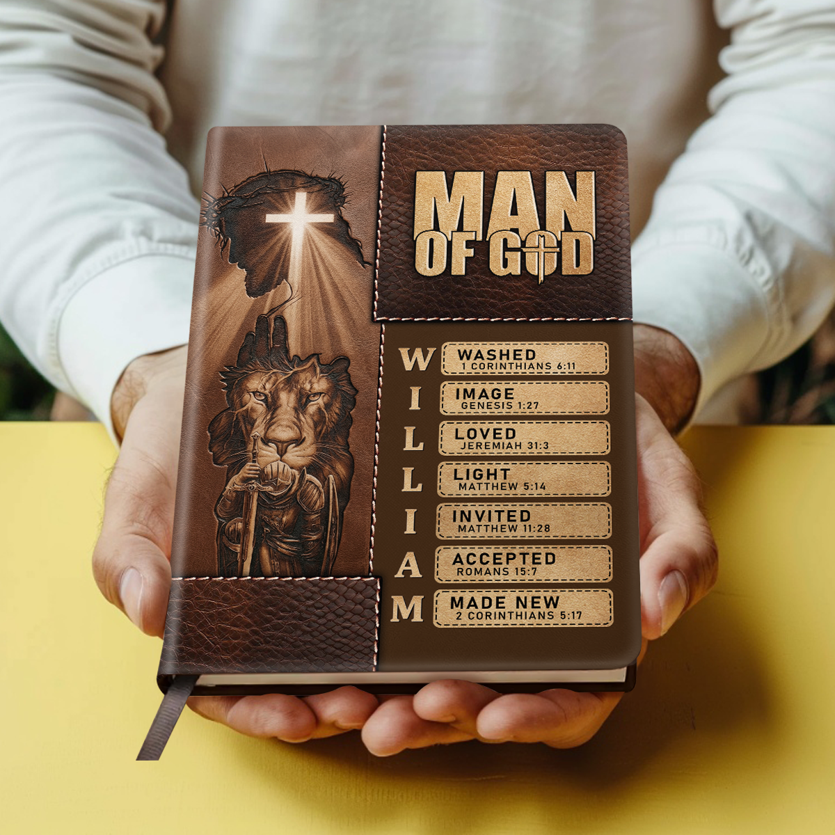 Man Of God | Personalized Leather Cover Notebook