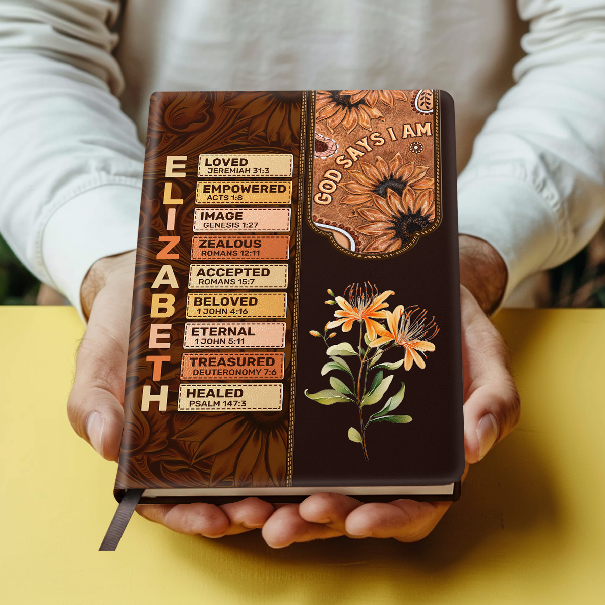 God Says I Am | Personalized Leather Cover Notebook
