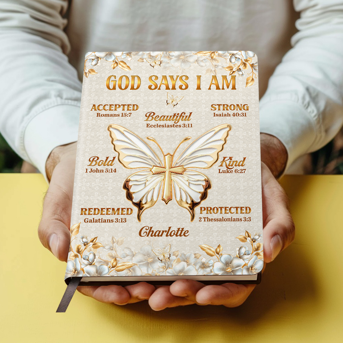 God Says I Am | Personalized Leather Cover Notebook