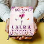 God Says I Am Floral Blessings | Personalized Leather Cover Notebook