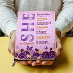 She Is | Personalized Leather Cover Notebook