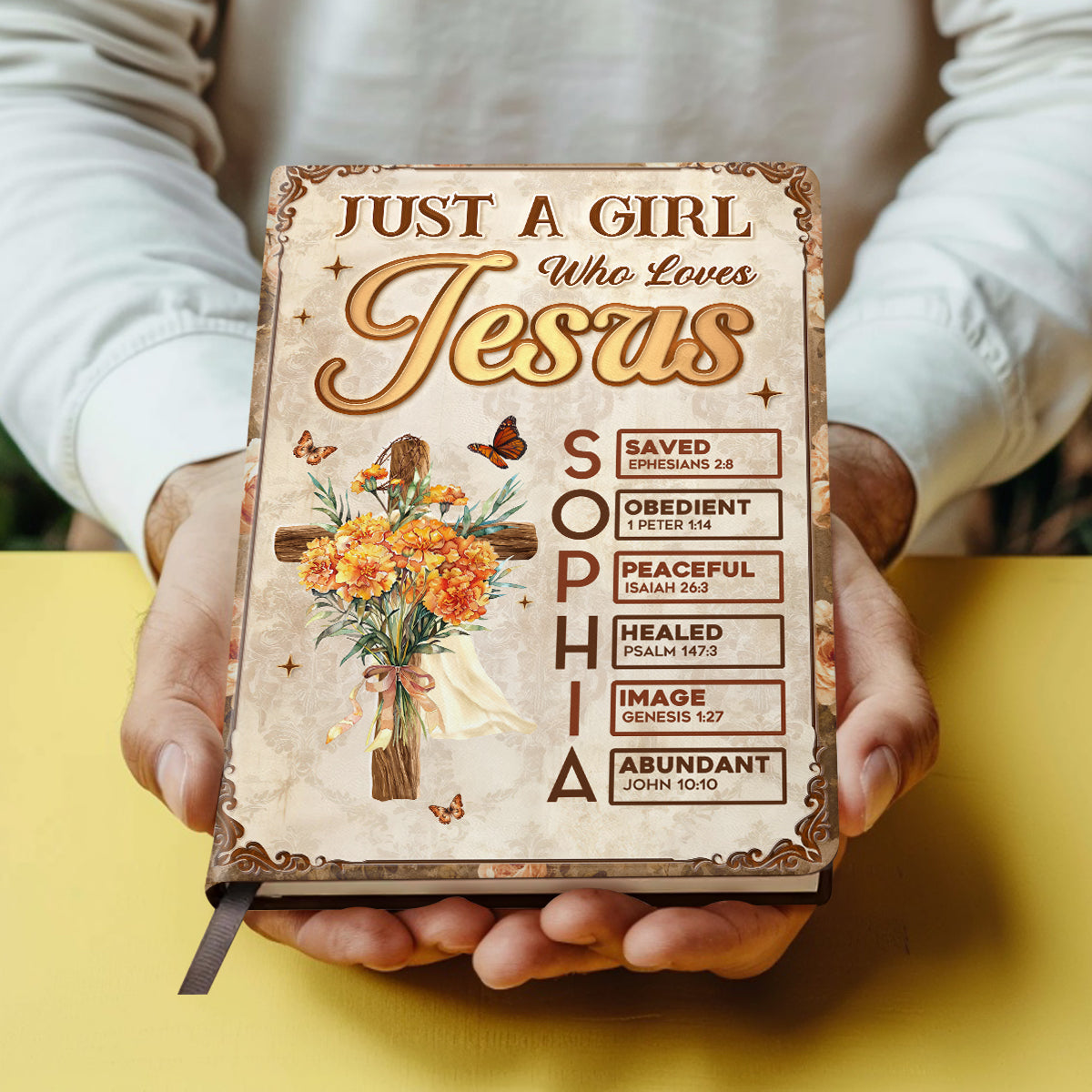 Just A Girl Who Loves Jesus | Personalized Leather Cover Notebook