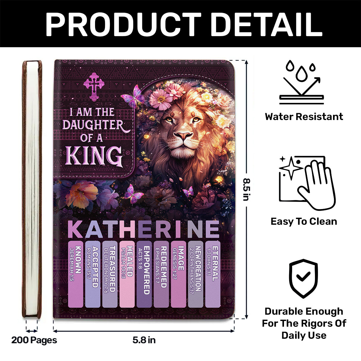 I Am The Daughter Of A King | Personalized Leather Cover Notebook