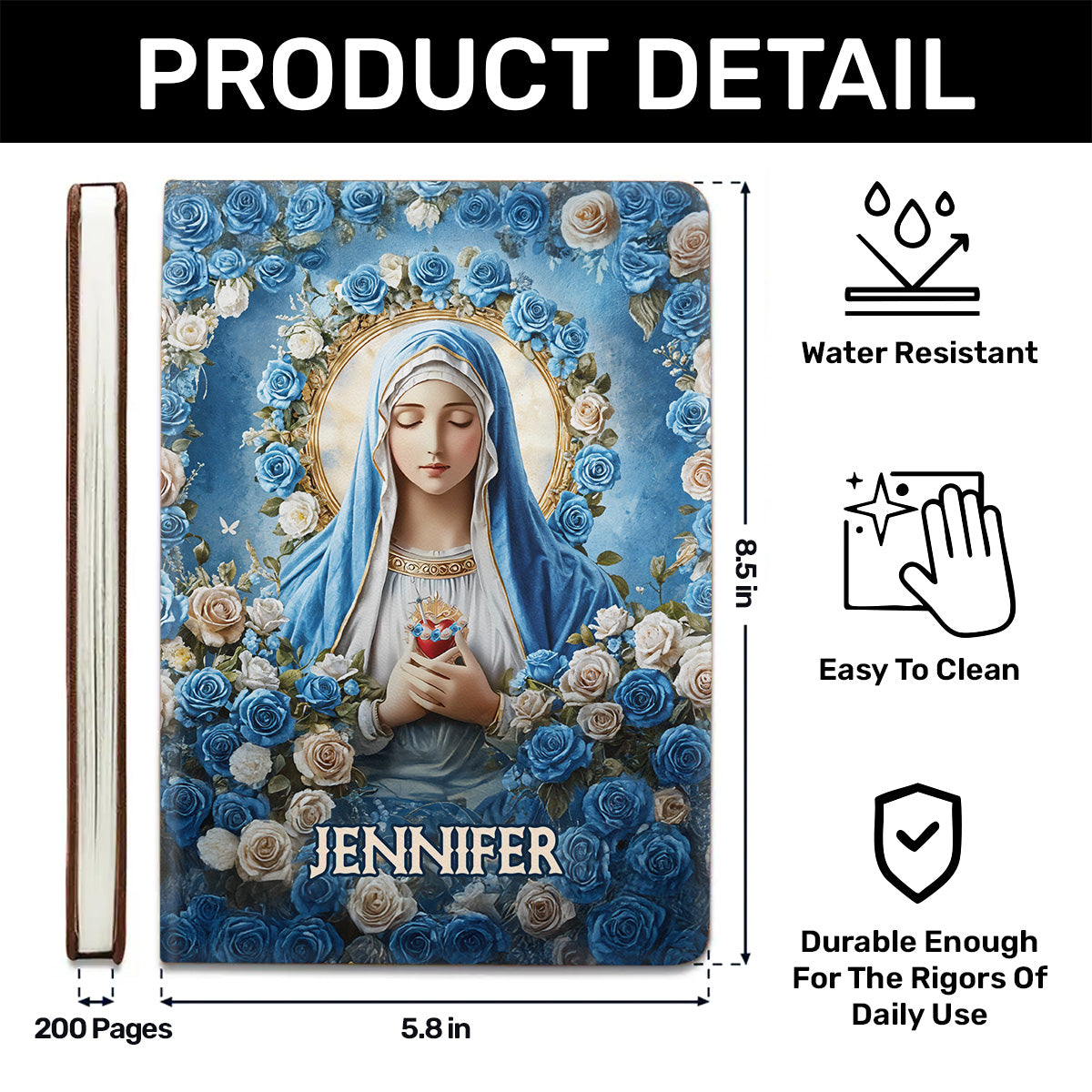 Heavenly Grace | Personalized Leather Cover Notebook