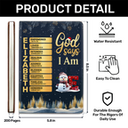 God Says I Am | Personalized Leather Cover Notebook