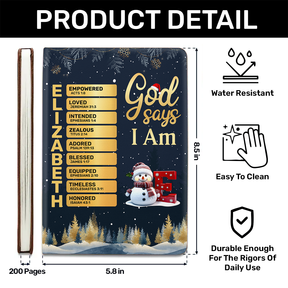 God Says I Am | Personalized Leather Cover Notebook