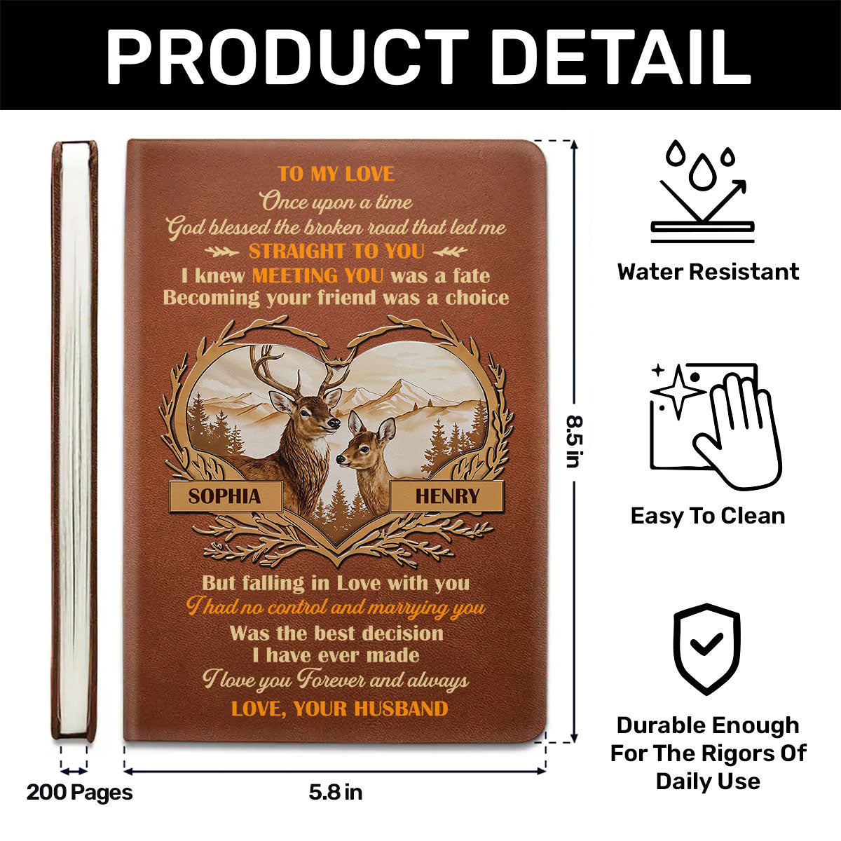 God Blessed The Broken Road That Led Me Straight To You | Personalized Leather Cover Notebook