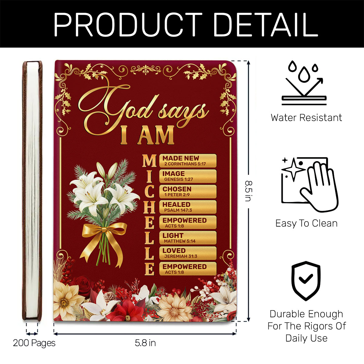 God Says You Are | Personalized Leather Cover Notebook