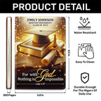 For With God, Nothing Is Impossible - Personalized Leather Cover Notebook