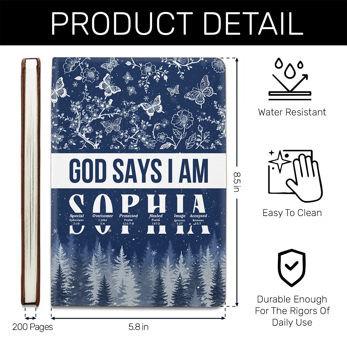 God Says I Am | Personalized Leather Cover Notebook