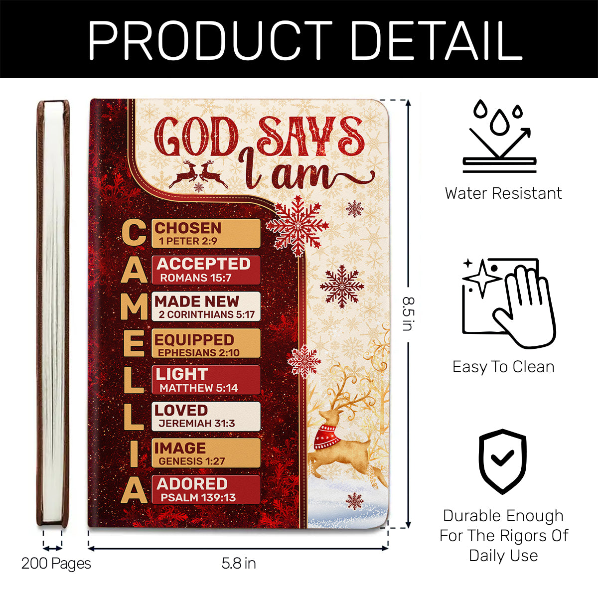 God Says I Am | Personalized Leather Cover Notebook
