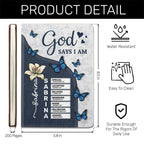 God Says I Am  | Personalized Leather Cover Notebook