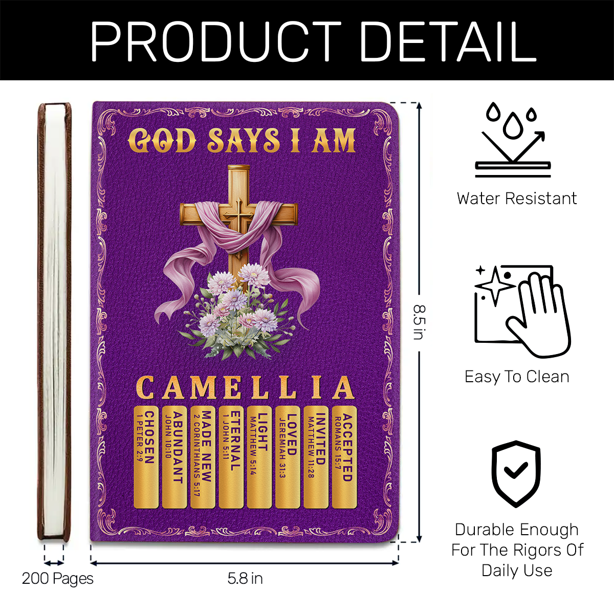 God Says I Am | Personalized Leather Cover Notebook