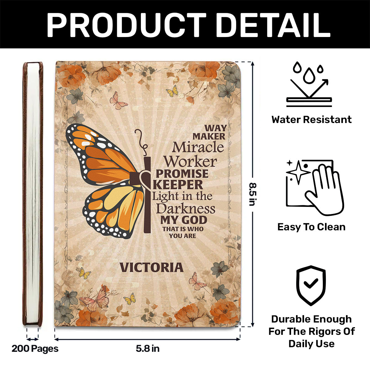 Way Maker | Personalized Leather Cover Notebook