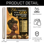 She Who Kneels Before God Can Stand Before Anyone | Personalized Leather Cover Notebook