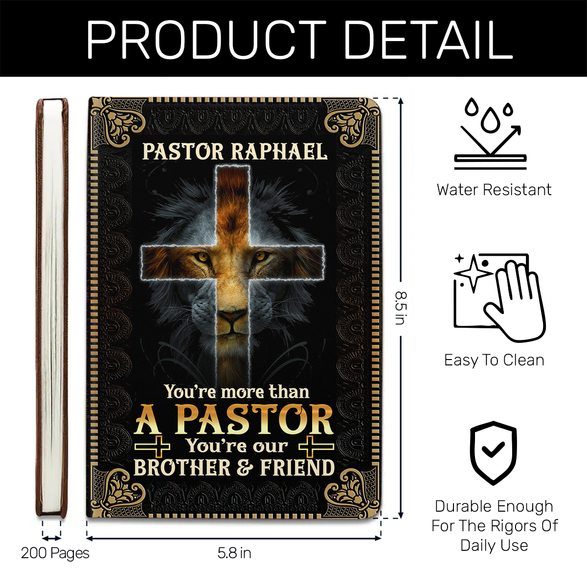 You Are More Than A Pastor | Personalized Leather Cover Notebook