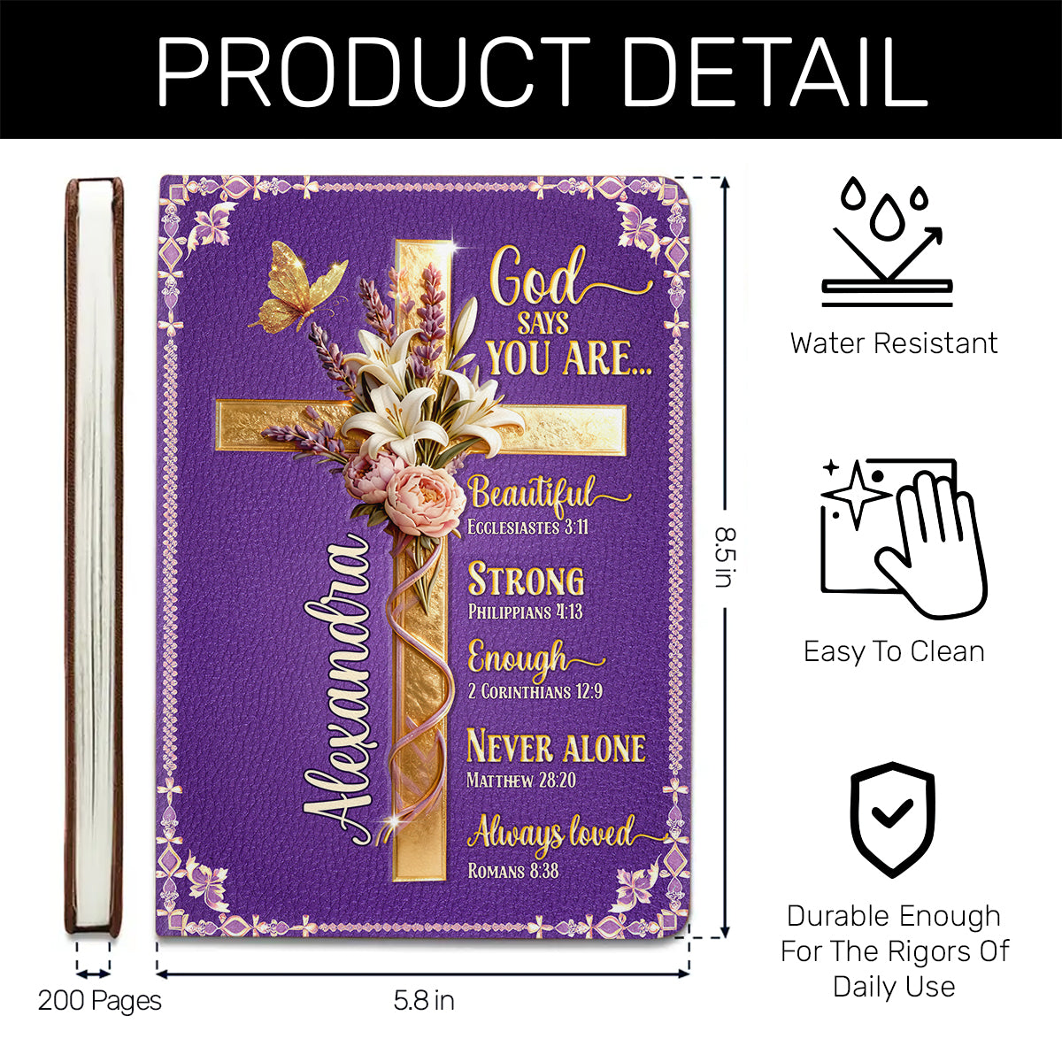 God Says You Are | Personalized Leather Cover Notebook