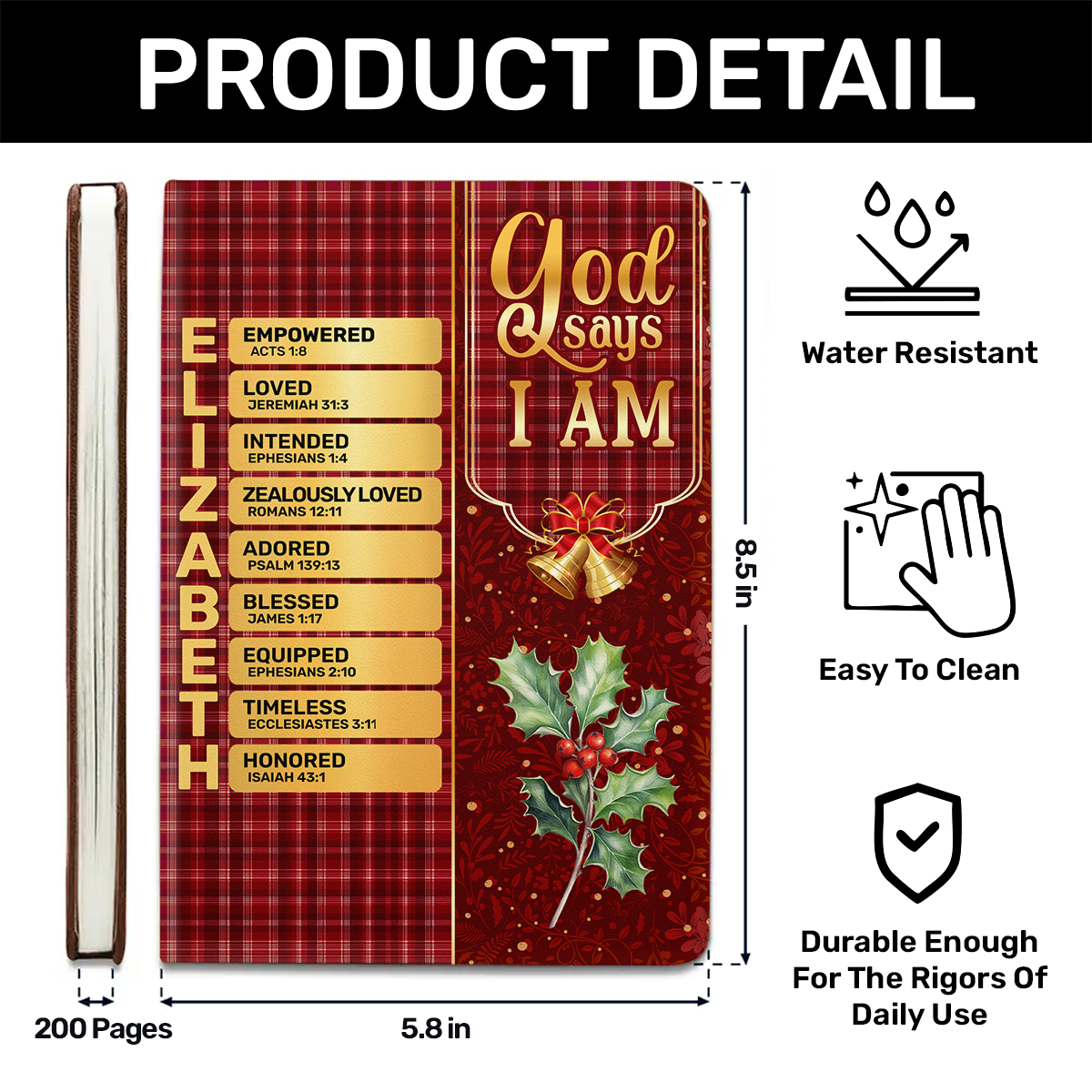 God Says I Am | Personalized Leather Cover Notebook