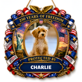 Custom Photo Wood Sign for Dog Parents, Personalized Gift for Dog Lovers, Patriotic Wooden Sign with Pet Photo, 250th Anniversary 1776-2026 Round Door Decor, 5 Sizes 16 to 30 Inch