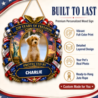 Custom Photo Wood Sign for Dog Parents, Personalized Gift for Dog Lovers, Patriotic Wooden Sign with Pet Photo, 250th Anniversary 1776-2026 Round Door Decor, 5 Sizes 16 to 30 Inch