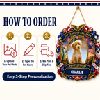 Custom Photo Wood Sign for Dog Parents, Personalized Gift for Dog Lovers, Patriotic Wooden Sign with Pet Photo, 250th Anniversary 1776-2026 Round Door Decor, 5 Sizes 16 to 30 Inch