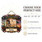 Custom Photo Wood Sign for Dog Parents, Personalized Gift for Dog Lovers, Patriotic Wooden Sign with Pet Photo, 250th Anniversary 1776-2026 Round Door Decor, 5 Sizes 16 to 30 Inch