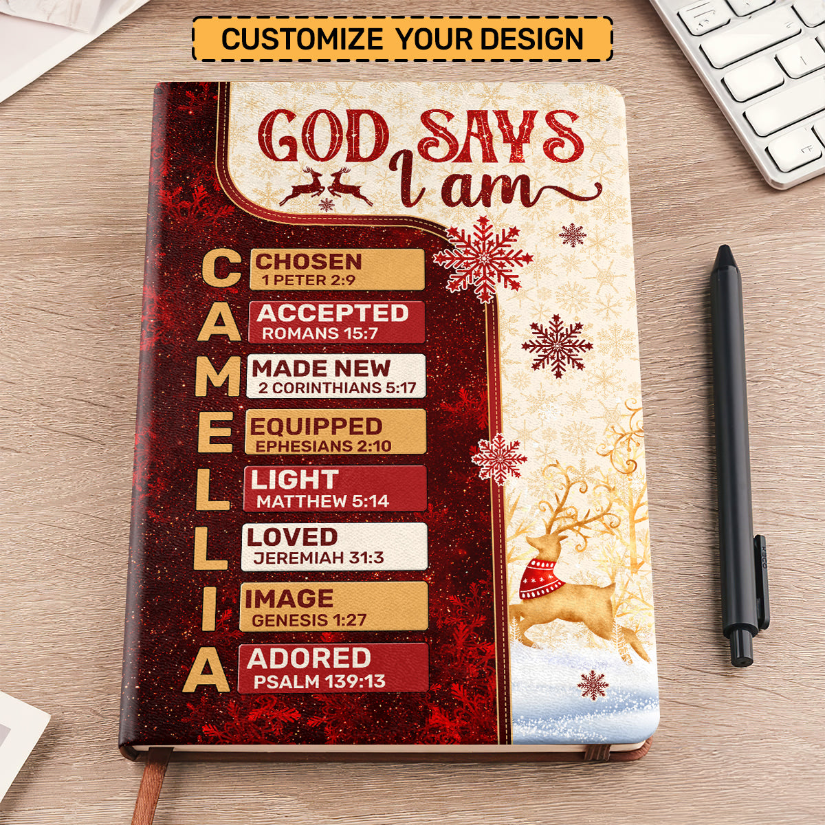 God Says I Am | Personalized Leather Cover Notebook