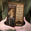 Man Of God Lion of Judah Warrior | Personalized Leather Cover Notebook