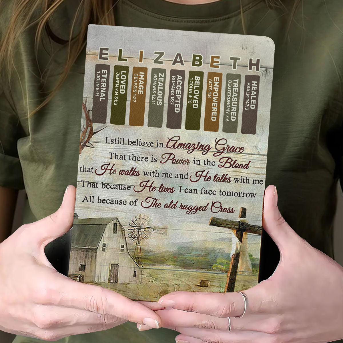 Whispers Of Grace | Personalized Leather Cover Notebook
