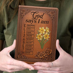 God Says I Am  | Personalized Leather Cover Notebook