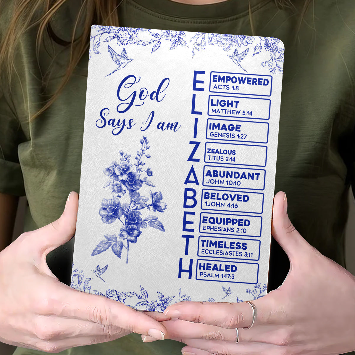 God Says I Am  | Personalized Leather Cover Notebook