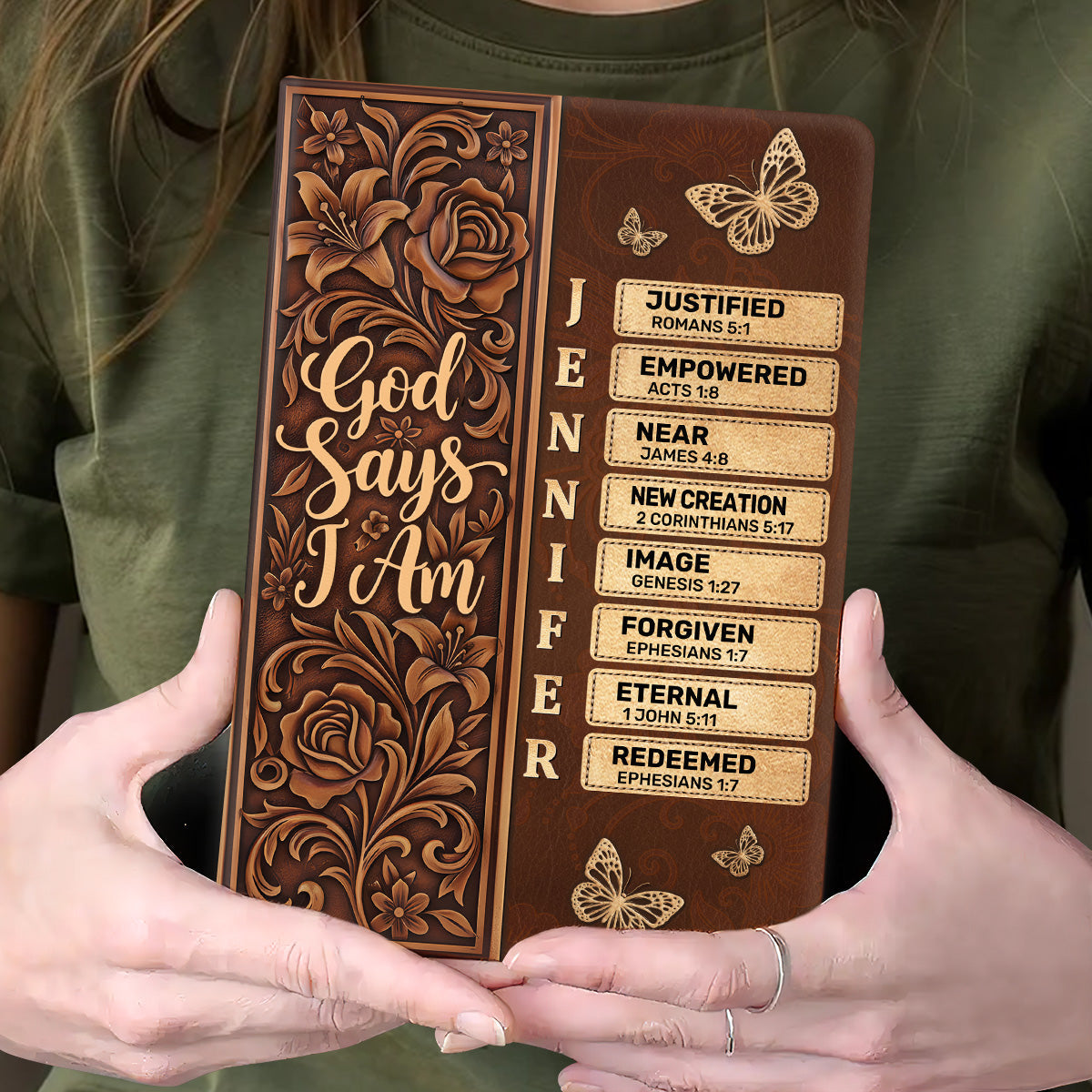 God Says I Am | Personalized Leather Cover Notebook