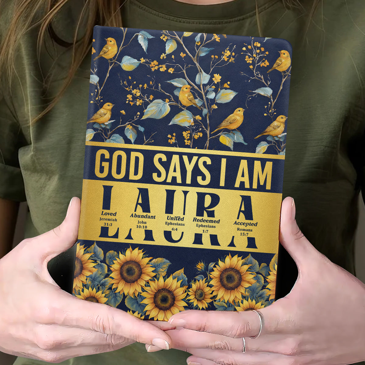 God Says I Am | Personalized Leather Cover Notebook