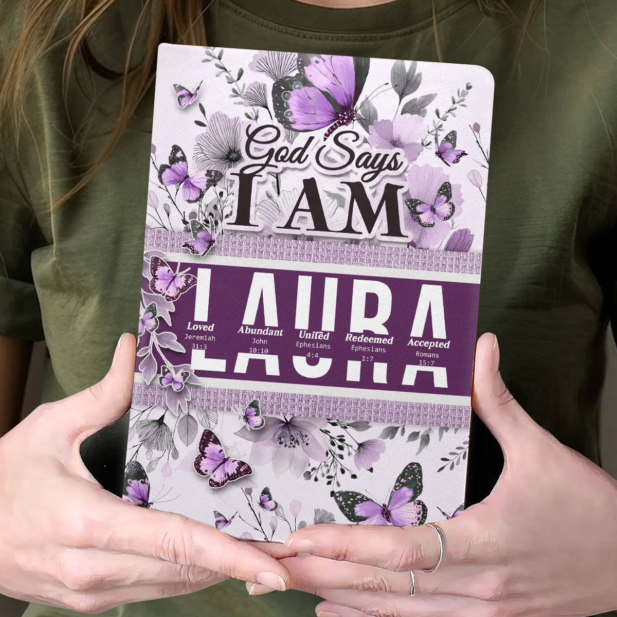 God Says I Am | Personalized Leather Cover Notebook