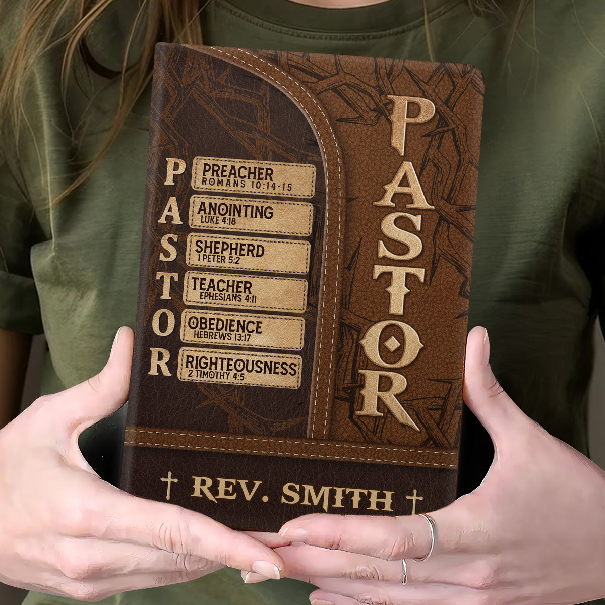 Pastor The Man Of God | Personalized Leather Cover Notebook